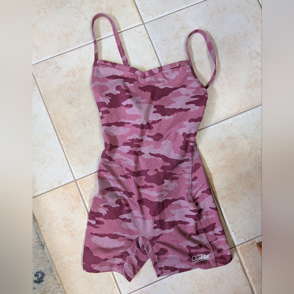 Bombshell Sportswear Pink Camo Bodysuit